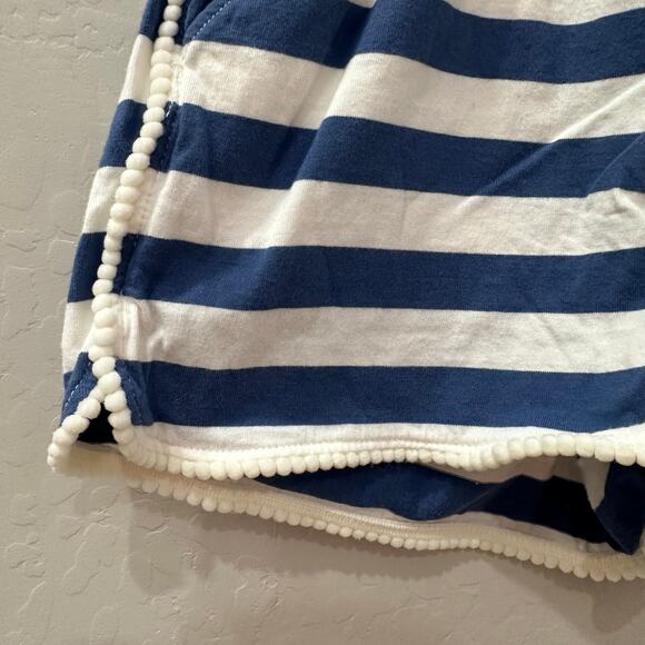 Tea Collection Blue & White Stripe Pom-Pom Shorts - Picture 4 of 8
